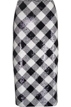VERONICA BEARD Sequinned check skirt