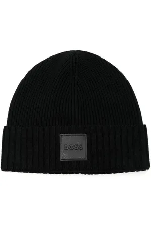 HUGO BOSS Logo-patch beanie hat