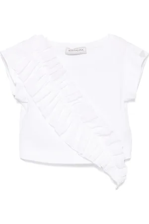 MONNALISA Ruffled-appliqué T-shirt
