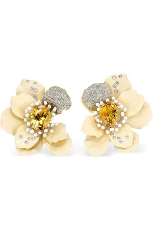 Anabela Chan 18kt yellow gold vermeil Bloom sapphire and diamond earrings