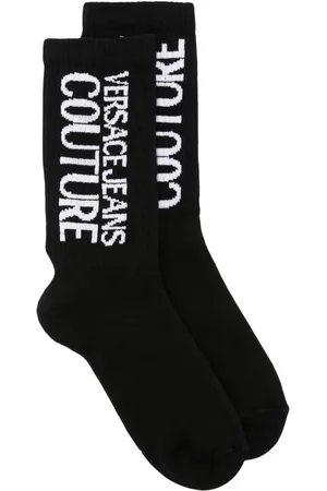 VERSACE Logo-intarsia knitted socks