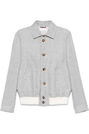 Brunello Cucinelli Mélange-effect bomber jacket
