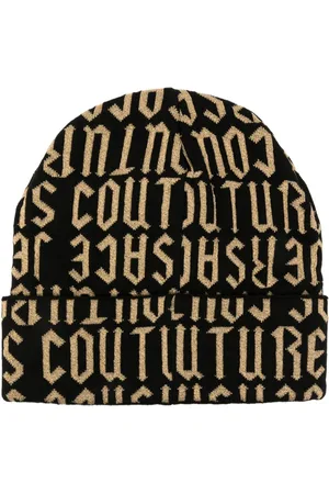 VERSACE Logo-jacquard beanie hat