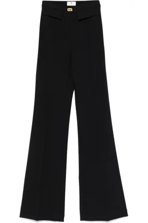 Elisabetta Franchi Logo-plaque crepe trousers