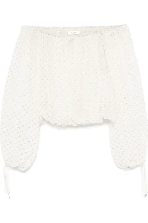 Chloé Off-the-shoulder jacquard blouse