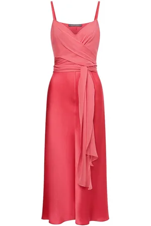 Alberta Ferretti V-neck satin dress