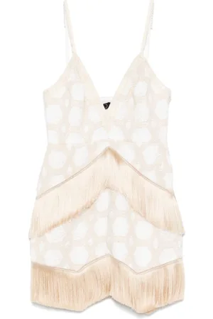 PATBO Crochet plunge mini dress