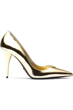 Prada Metallic leather pumps