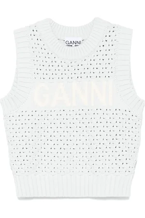 Ganni Logo-intarsia vest