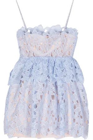 Self-Portrait Corded-lace sheer minidress