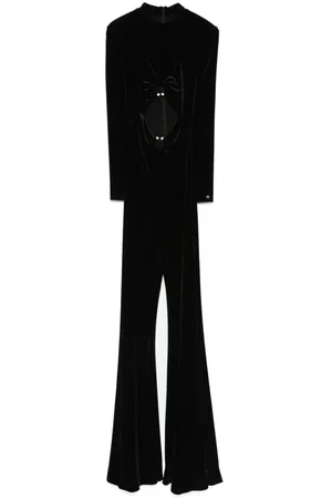 NISSA Cut-out velvet jumpsuit