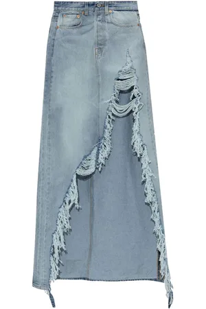 Vetements Draped denim skirt