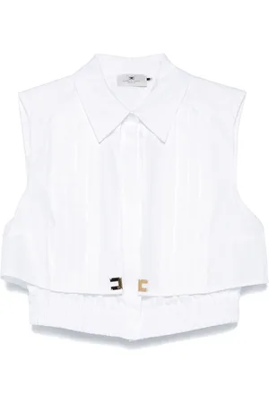 Elisabetta Franchi Cape-insert cropped shirt