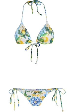 Brigitte Lemon-print bikini set