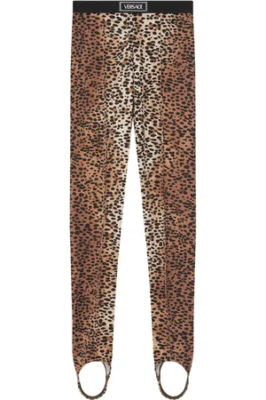 VERSACE Leopard-print stirrup leggings