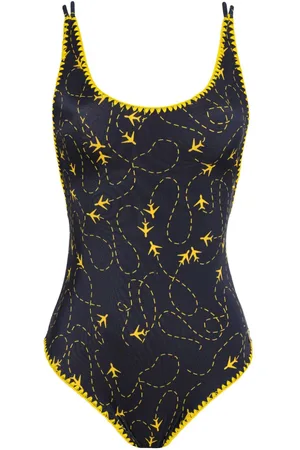 Brigitte Plane-print swimsuit