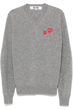 Comme des Garçons Double heart-patch sweater
