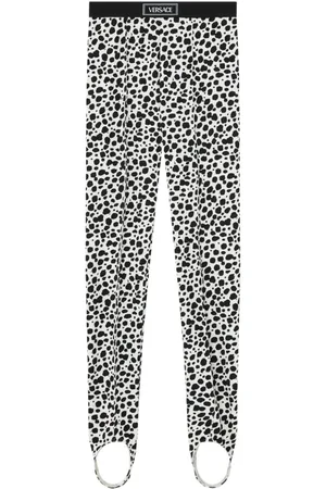 VERSACE Dalmatian-print stirrup leggings