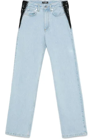 MUGLER Lace-up straight leg jeans