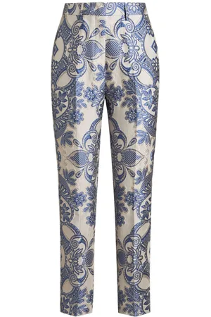 Etro Paisley-jacquard cigarette trousers