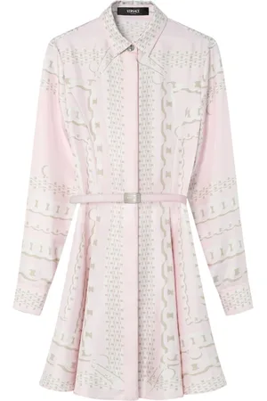 VERSACE Treasure silk midi shirt dress