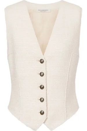 Serafini V-neck raw-cut waistcoat