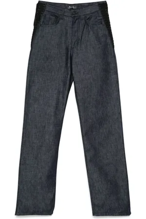 MUGLER Lace-up straight leg jeans