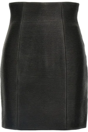Balmain Leather skirt