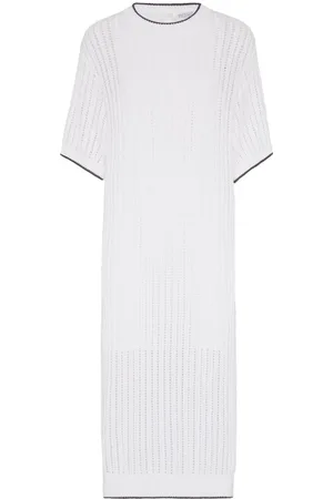 Brunello Cucinelli Monili-embellished knitted dress