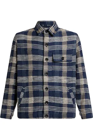 Etro Check-pattern knit shirt jacket