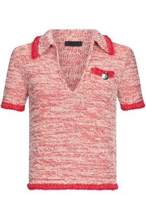 Liu Jo Marl-knit polo top
