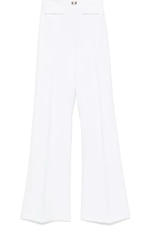 Elisabetta Franchi Logo-plaque crepe trousers