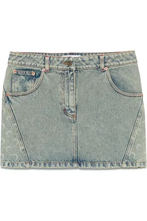 Marine Serre Moon Laser denim mini skirt