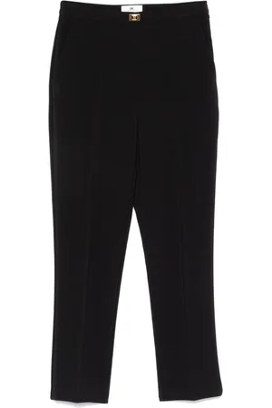 Elisabetta Franchi Logo-plaque crepe trousers