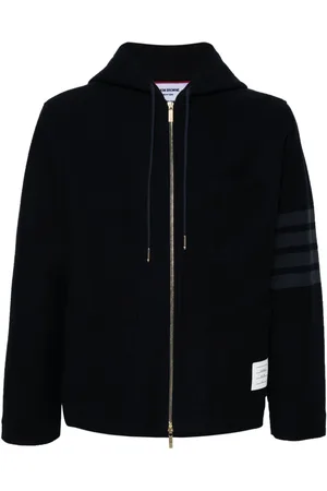 Thom Browne 4 Bar-stripe hooded jacket