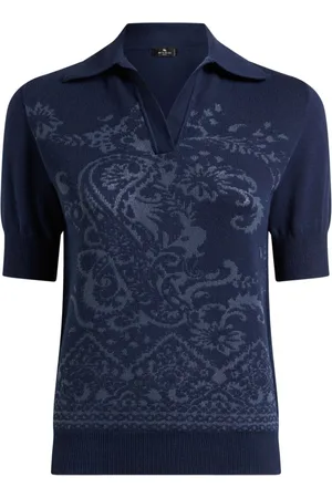 Etro Paisley-jacquard polo top