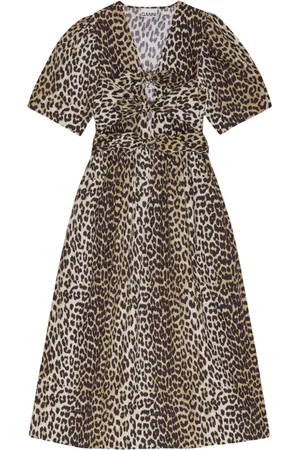 Ganni Leopard-print midi dress