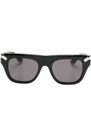 Alexander McQueen Logo-engraved square-frame sunglasses