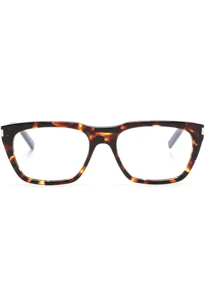 Saint Laurent Tortoiseshell-effect square-frame glasses