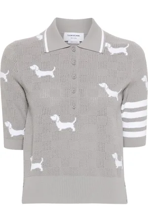 Thom Browne Hector intarsia-knit polo shirt