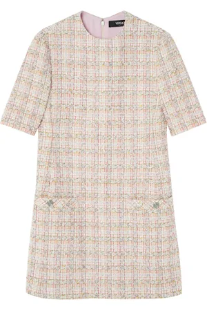 VERSACE A-line tweed mini dress