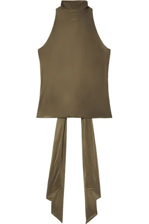 OFF-WHITE Draped-detail jersey top