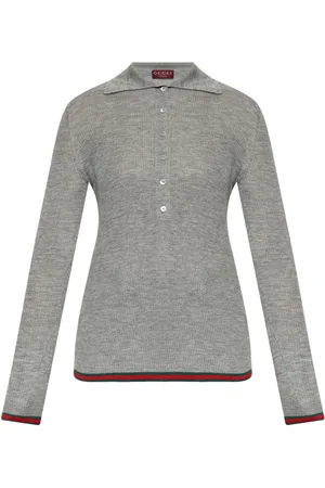 Gucci Web-Stripe trim polo top