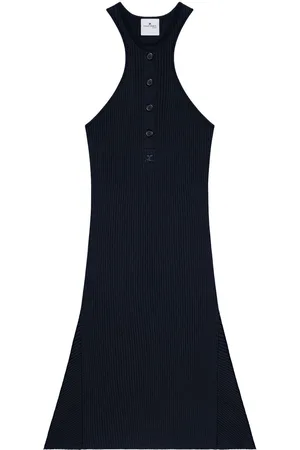 Courrèges Cotton rib knit dress