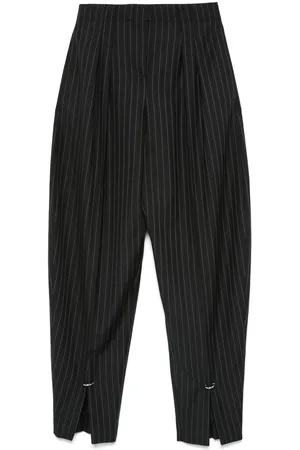 MUGLER Pinstripe pierced trousers