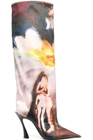 MUGLER X Ambera Wellmann 95mm printed boots