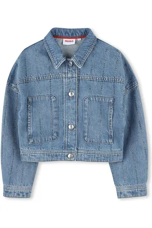 HUGO BOSS Pleat-detail denim jacket