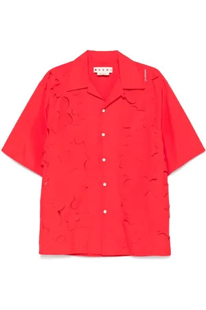 Marni Logo-embroidered cut-out shirt