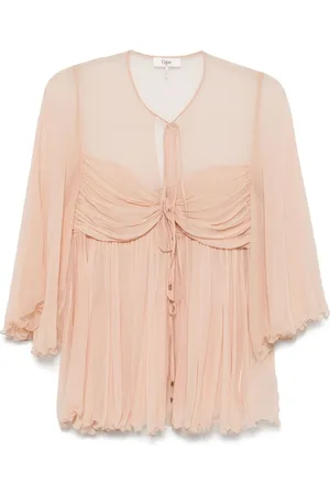 Chloé Pleated silk top
