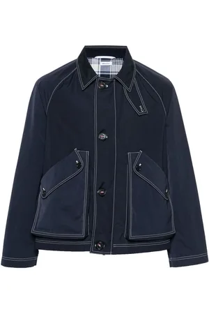 Thom Browne Contrast-stitching raglan jacket